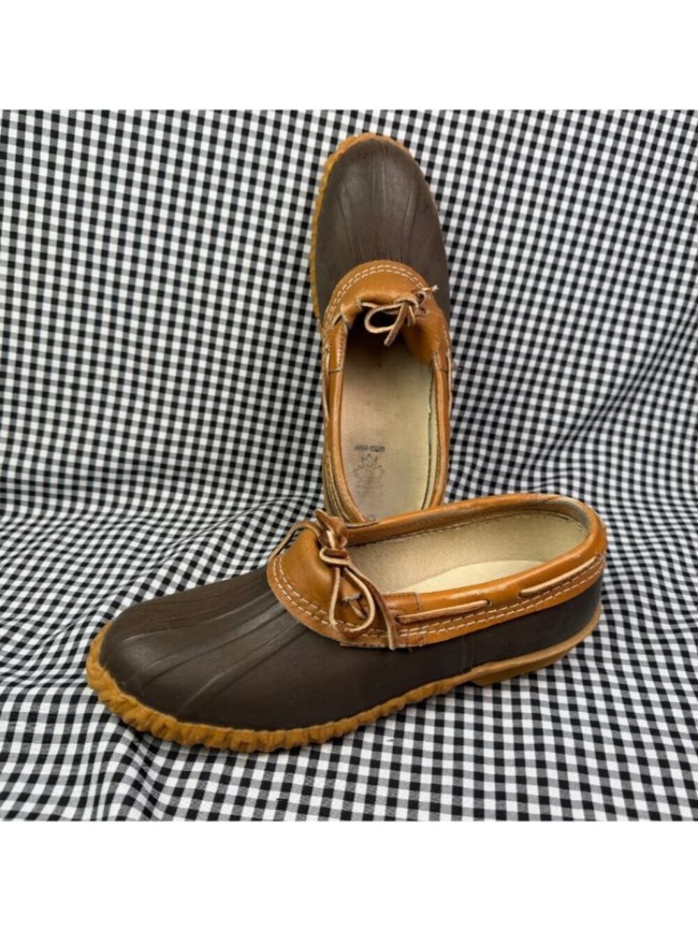 Vintage Sorel Duck Shoes Mens 8 Brown Rubber Leather Moc Toe Loafers Outdoors